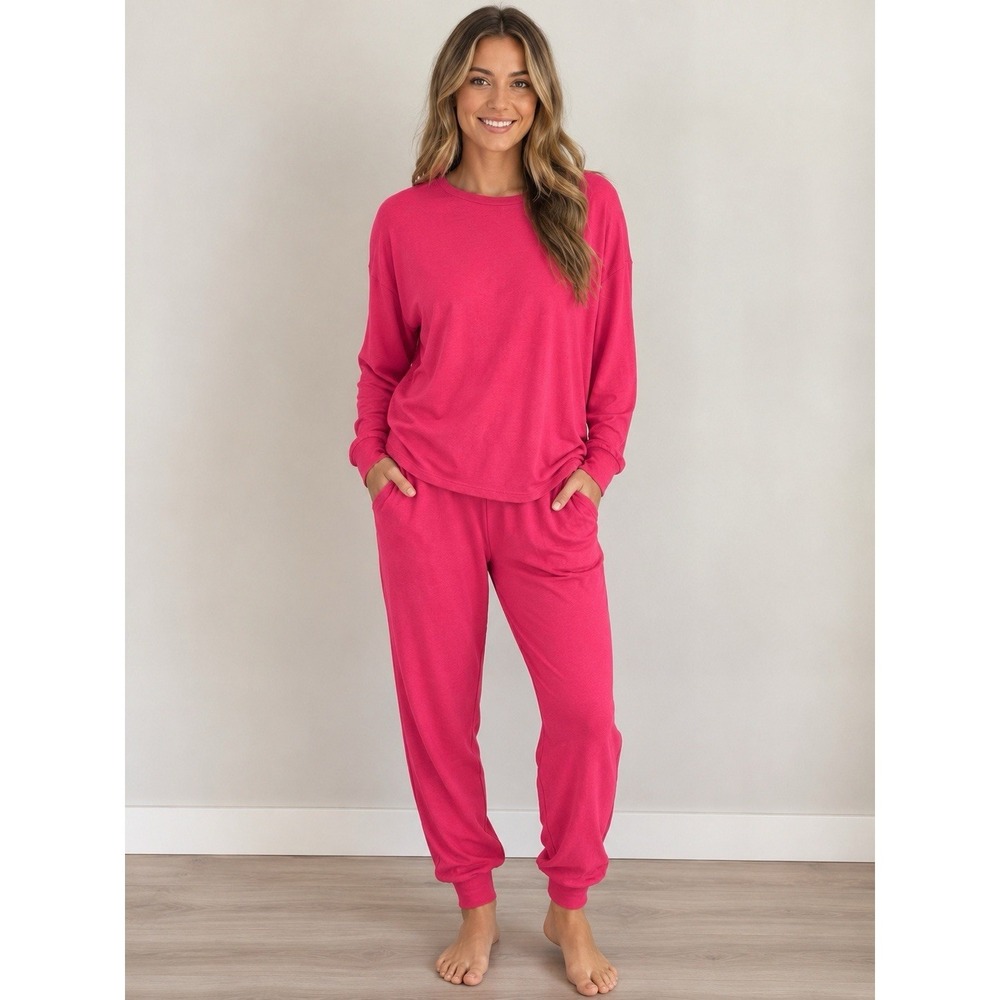 Fornia Lounge Set Women's Large Pink Soft Comfy Casual Top Jogger Pants NWT